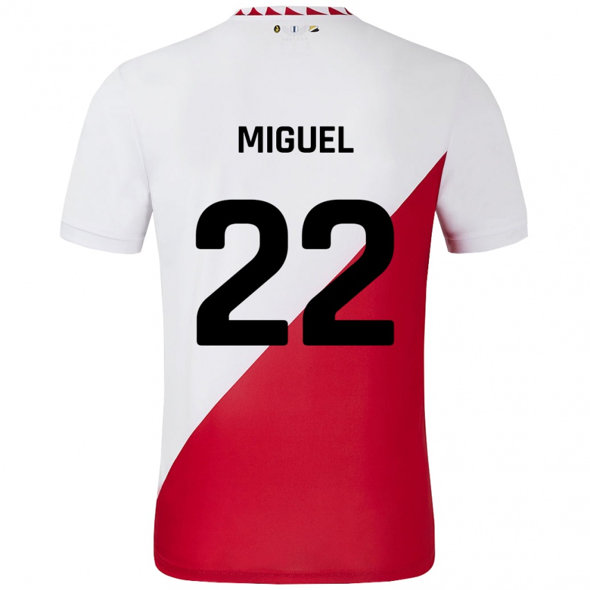 Gyermek Miguel Rodríguez #22 Fehér Piros Hazai Jersey 2024/25 Mez Póló Ing