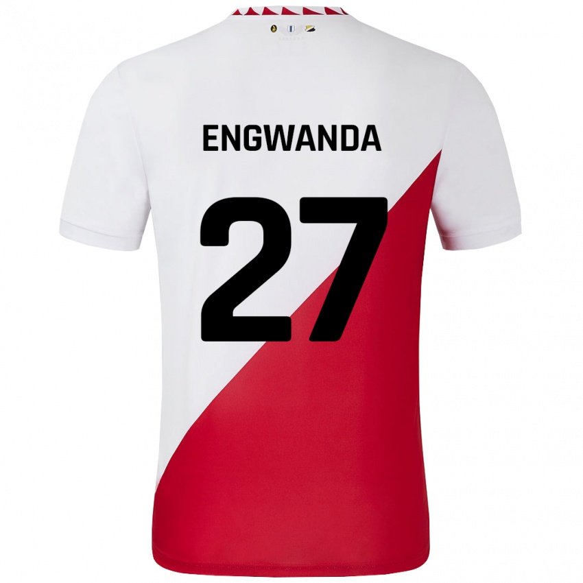 Gyermek Alonzo Engwanda #27 Fehér Piros Hazai Jersey 2024/25 Mez Póló Ing