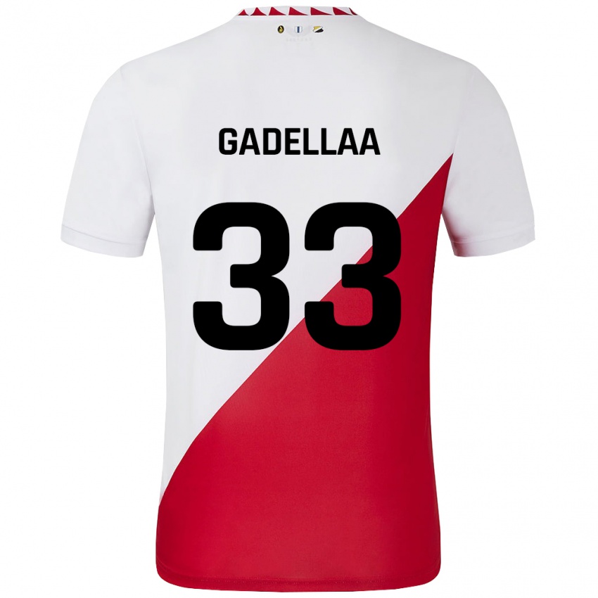 Gyermek Kevin Gadellaa #33 Fehér Piros Hazai Jersey 2024/25 Mez Póló Ing