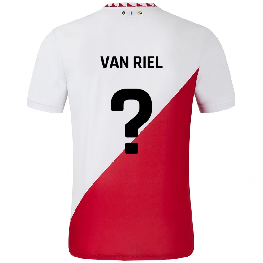 Gyermek Jesper Van Riel #0 Fehér Piros Hazai Jersey 2024/25 Mez Póló Ing