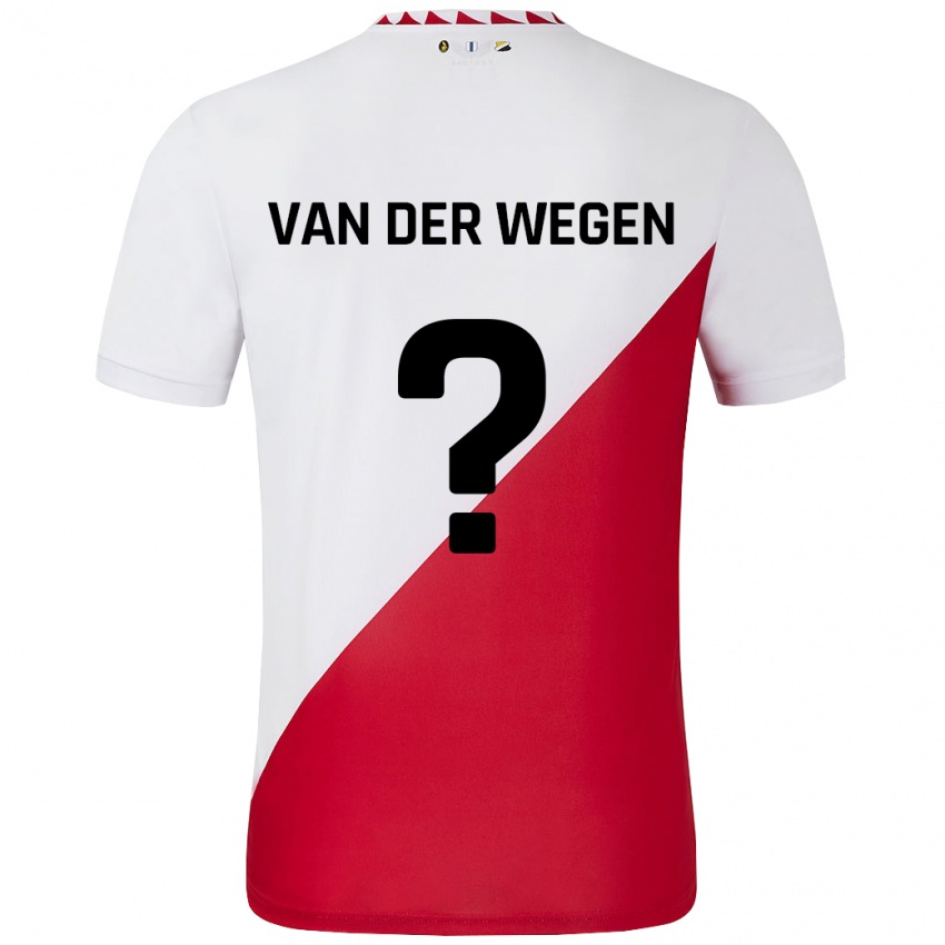 Gyermek Sil Van Der Wegen #0 Fehér Piros Hazai Jersey 2024/25 Mez Póló Ing