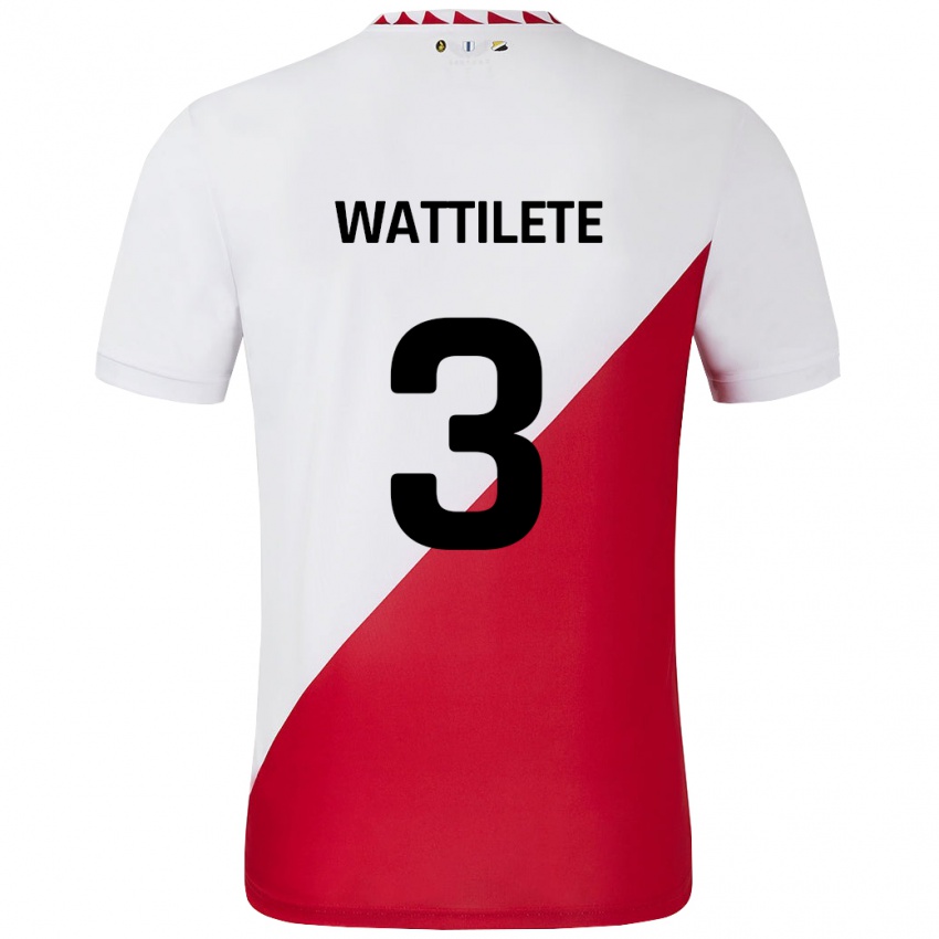 Gyermek Julia Wattilete #3 Fehér Piros Hazai Jersey 2024/25 Mez Póló Ing