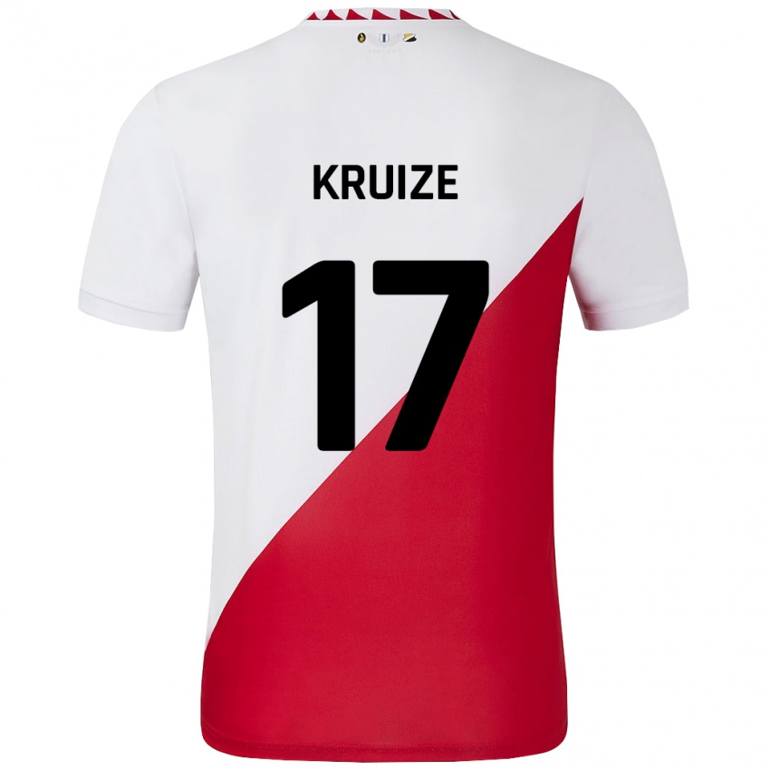 Gyermek Elisha Kruize #17 Fehér Piros Hazai Jersey 2024/25 Mez Póló Ing