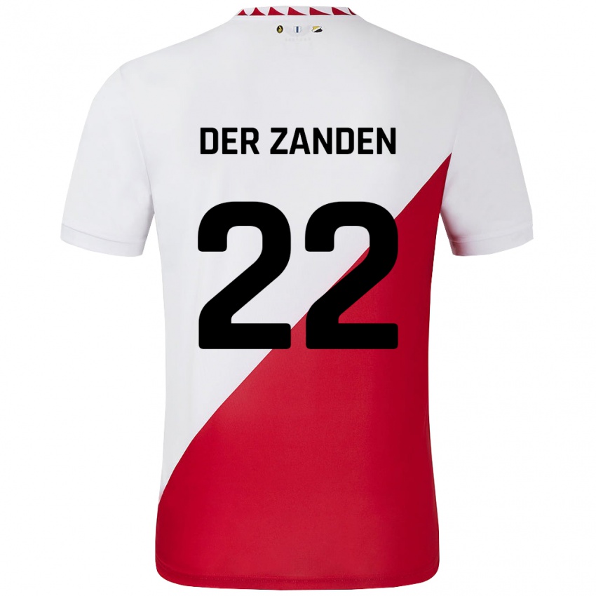 Gyermek Iise Van Der Zanden #22 Fehér Piros Hazai Jersey 2024/25 Mez Póló Ing