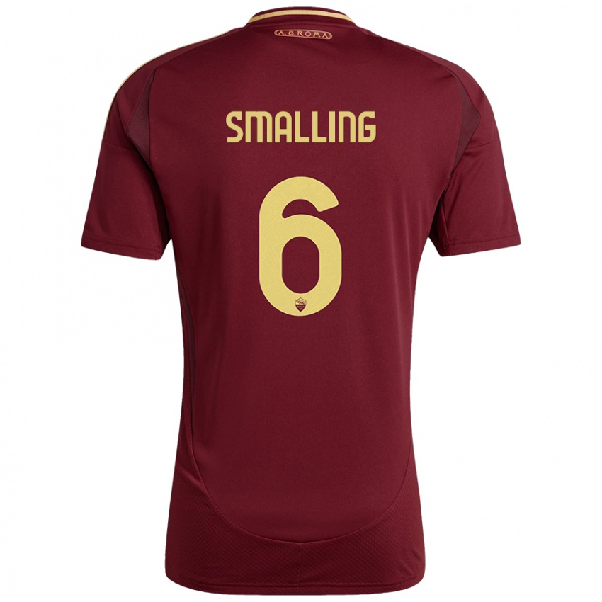 Gyermek Chris Smalling #6 Vörös Barna Arany Hazai Jersey 2024/25 Mez Póló Ing