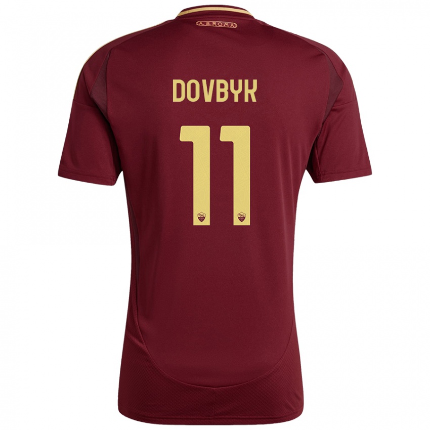 Gyermek Artem Dovbyk #11 Vörös Barna Arany Hazai Jersey 2024/25 Mez Póló Ing