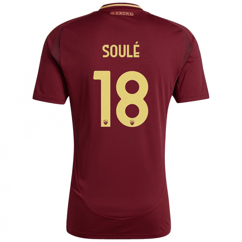 Gyermek Matías Soulé #18 Vörös Barna Arany Hazai Jersey 2024/25 Mez Póló Ing