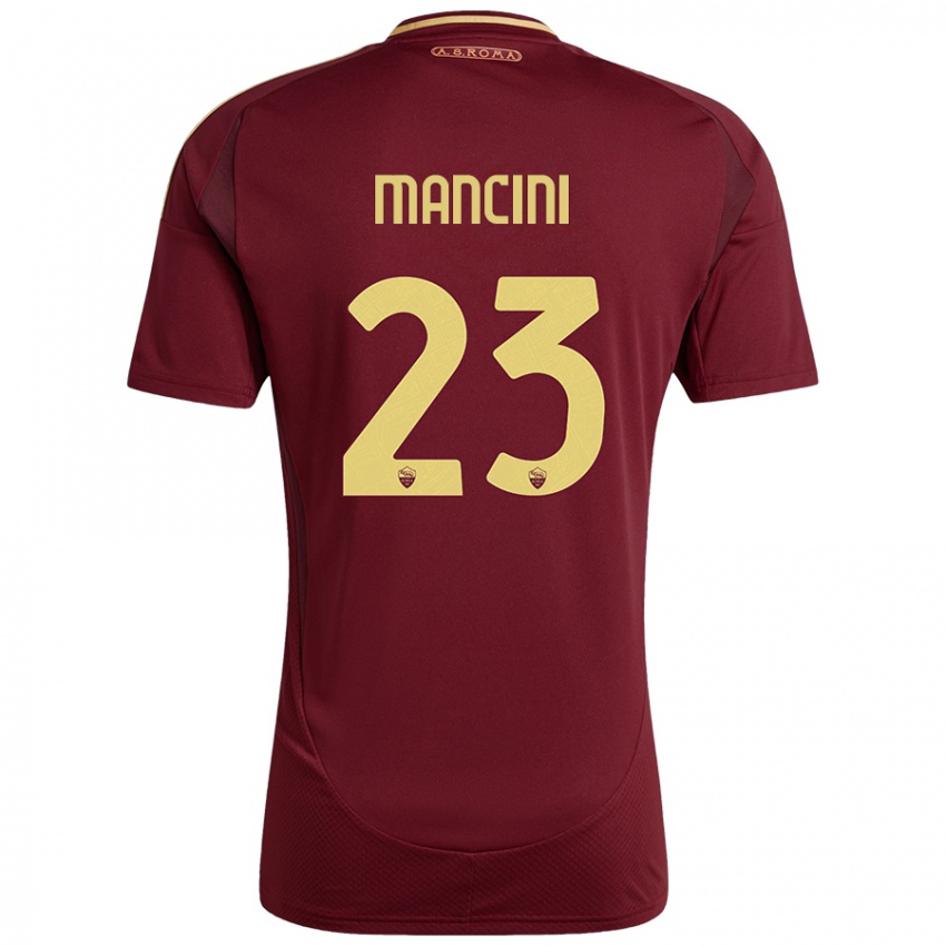 Gyermek Gianluca Mancini #23 Vörös Barna Arany Hazai Jersey 2024/25 Mez Póló Ing