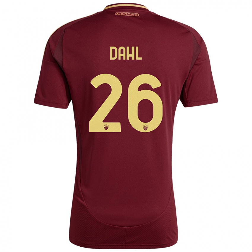 Gyermek Samuel Dahl #26 Vörös Barna Arany Hazai Jersey 2024/25 Mez Póló Ing