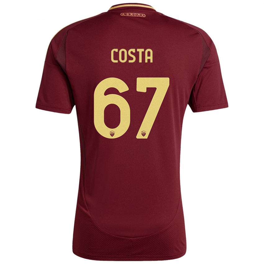 Gyermek João Costa #67 Vörös Barna Arany Hazai Jersey 2024/25 Mez Póló Ing