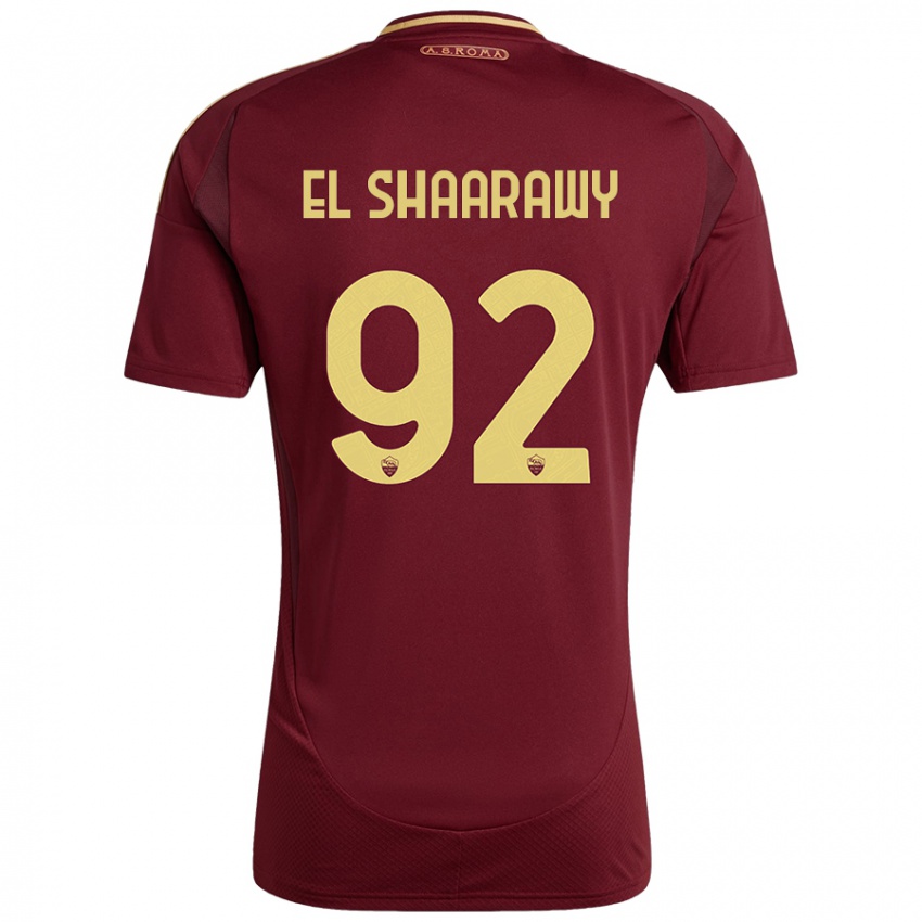 Gyermek Stephan El Shaarawy #92 Vörös Barna Arany Hazai Jersey 2024/25 Mez Póló Ing