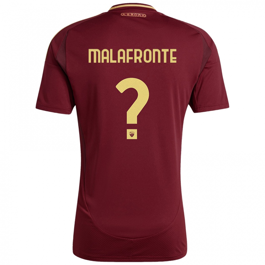 Gyermek Matteo Malafronte #0 Vörös Barna Arany Hazai Jersey 2024/25 Mez Póló Ing