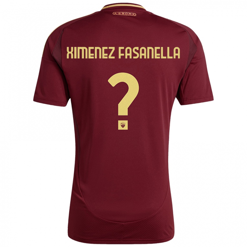 Gyermek Rafael Ximenez Fasanella #0 Vörös Barna Arany Hazai Jersey 2024/25 Mez Póló Ing