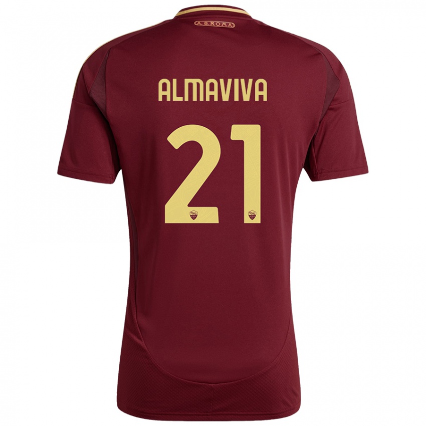 Gyermek Mattia Almaviva #21 Vörös Barna Arany Hazai Jersey 2024/25 Mez Póló Ing