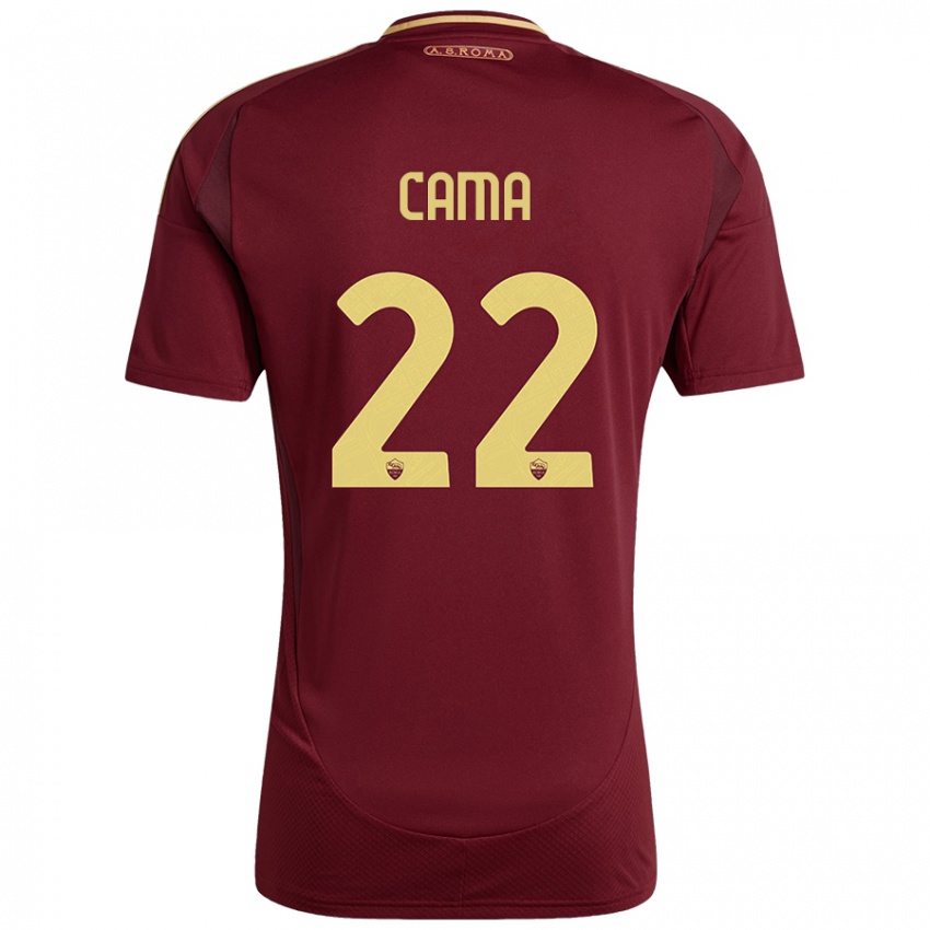 Gyermek Cristian Cama #22 Vörös Barna Arany Hazai Jersey 2024/25 Mez Póló Ing