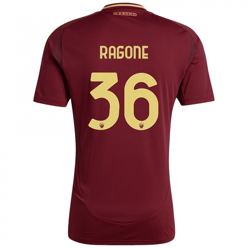 Gyermek Diego Ragone #36 Vörös Barna Arany Hazai Jersey 2024/25 Mez Póló Ing