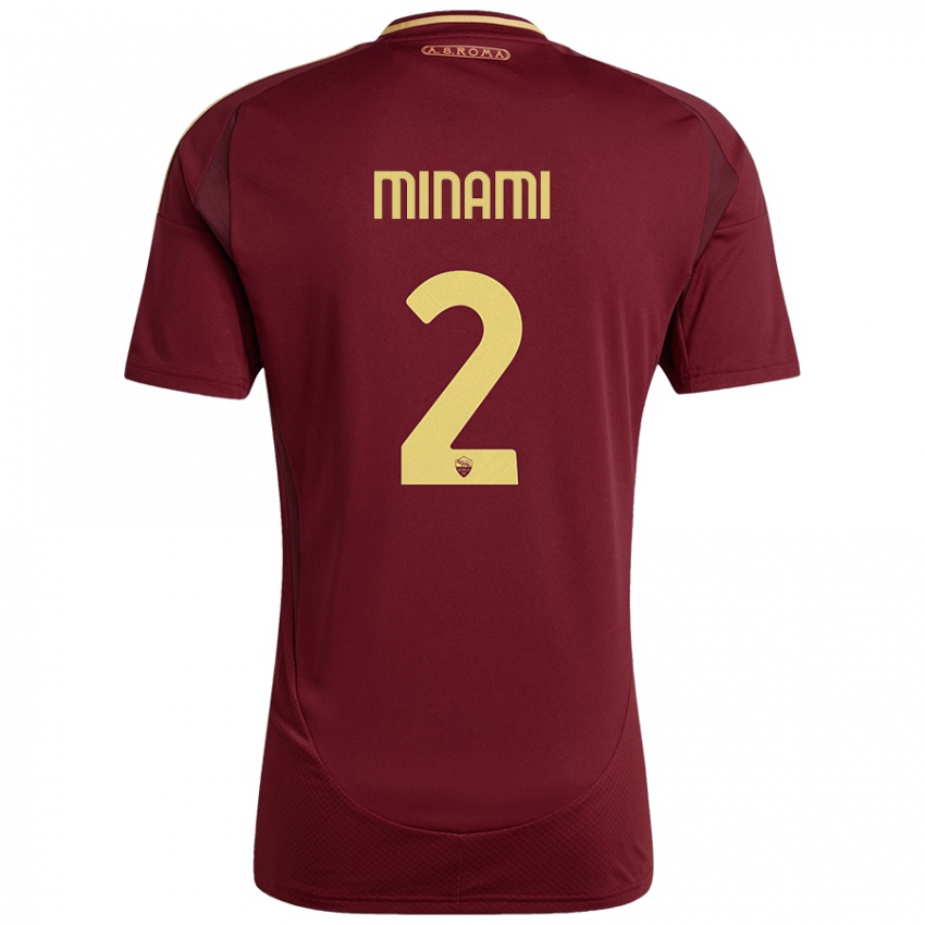 Gyermek Moeka Minami #2 Vörös Barna Arany Hazai Jersey 2024/25 Mez Póló Ing