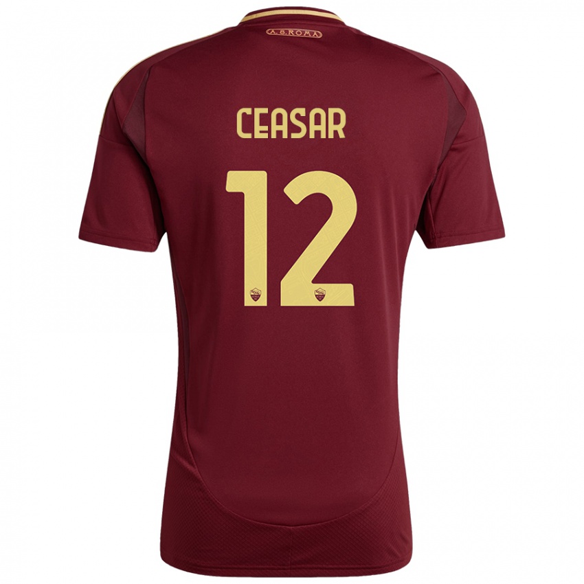 Gyermek Camelia Ceasar #12 Vörös Barna Arany Hazai Jersey 2024/25 Mez Póló Ing