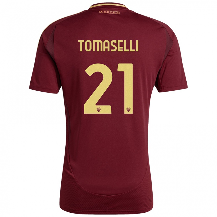 Gyermek Martina Tomaselli #21 Vörös Barna Arany Hazai Jersey 2024/25 Mez Póló Ing