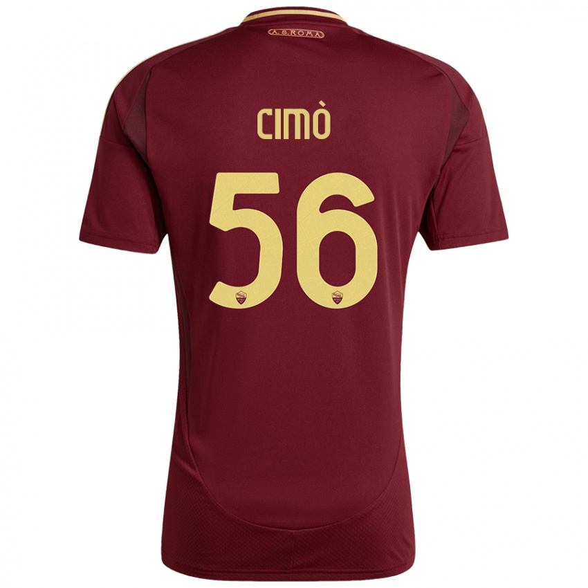 Gyermek Giada Cimò #56 Vörös Barna Arany Hazai Jersey 2024/25 Mez Póló Ing