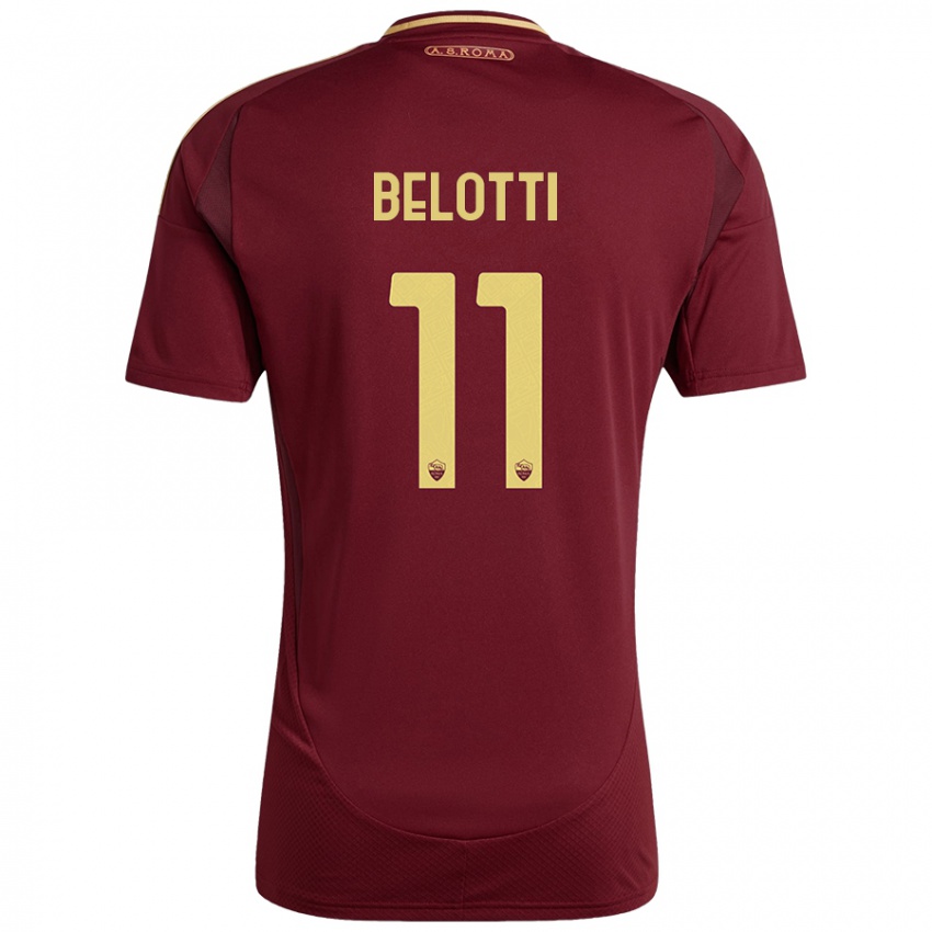 Gyermek Andrea Belotti #11 Vörös Barna Arany Hazai Jersey 2024/25 Mez Póló Ing