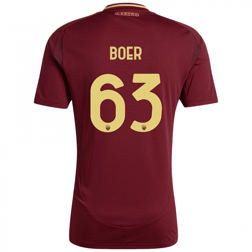 Gyermek Pietro Boer #63 Vörös Barna Arany Hazai Jersey 2024/25 Mez Póló Ing