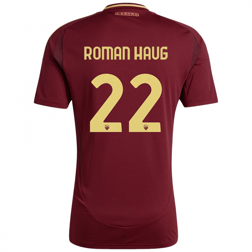 Gyermek Sophie Roman Haug #22 Vörös Barna Arany Hazai Jersey 2024/25 Mez Póló Ing