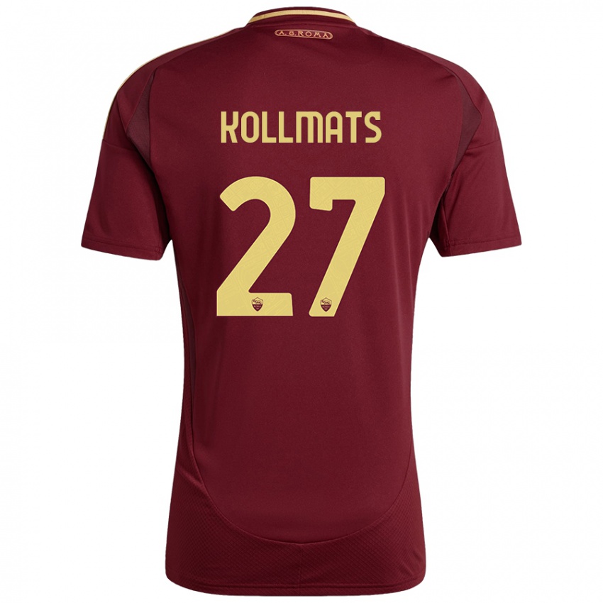 Gyermek Beata Kollmats #27 Vörös Barna Arany Hazai Jersey 2024/25 Mez Póló Ing