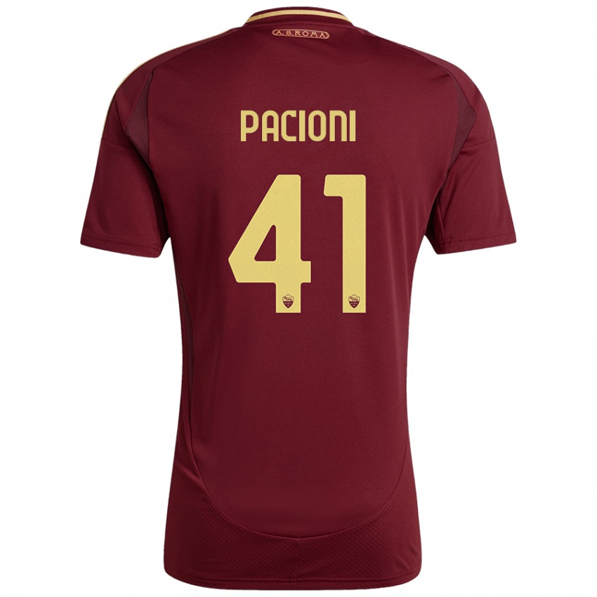 Gyermek Eleonora Pacioni #41 Vörös Barna Arany Hazai Jersey 2024/25 Mez Póló Ing