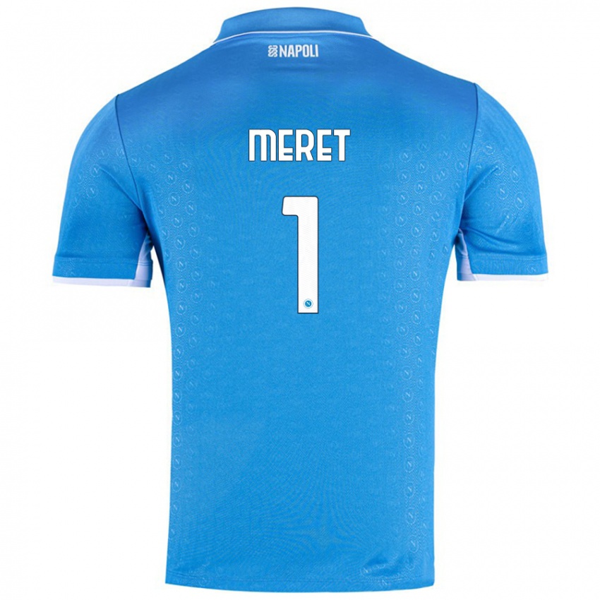 Gyermek Alex Meret #1 Ég Kék Hazai Jersey 2024/25 Mez Póló Ing