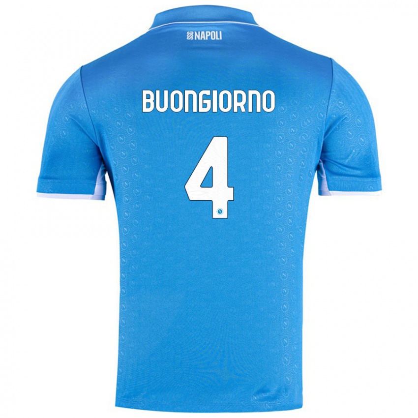 Gyermek Alessandro Buongiorno #4 Ég Kék Hazai Jersey 2024/25 Mez Póló Ing