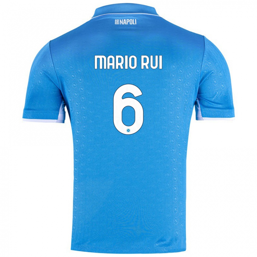 Gyermek Mario Rui #6 Ég Kék Hazai Jersey 2024/25 Mez Póló Ing