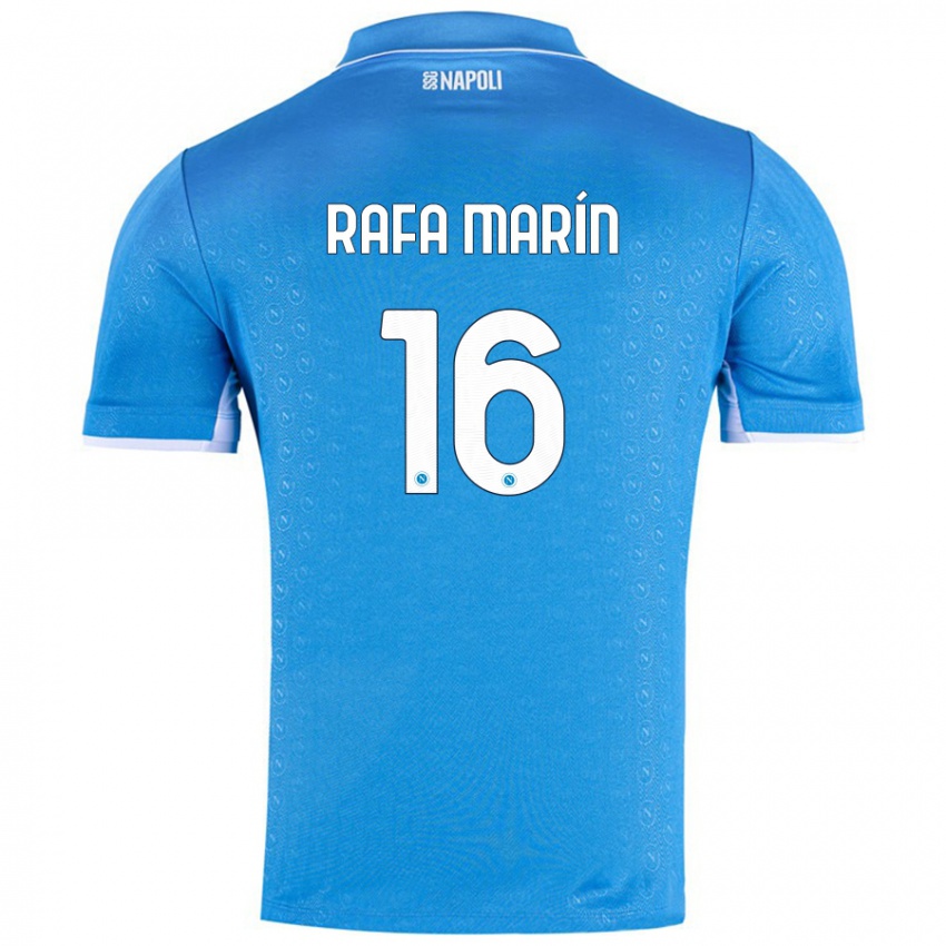 Gyermek Rafa Marín #16 Ég Kék Hazai Jersey 2024/25 Mez Póló Ing