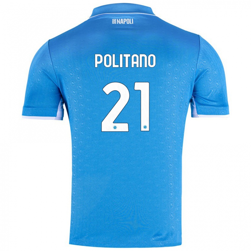 Gyermek Matteo Politano #21 Ég Kék Hazai Jersey 2024/25 Mez Póló Ing