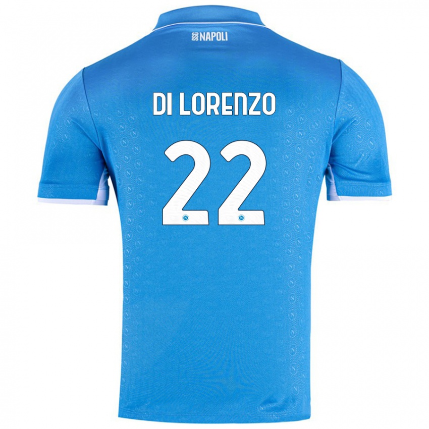 Gyermek Giovanni Di Lorenzo #22 Ég Kék Hazai Jersey 2024/25 Mez Póló Ing