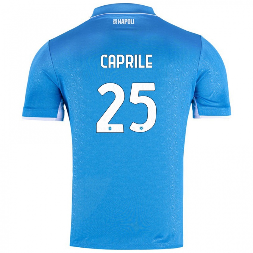 Gyermek Elia Caprile #25 Ég Kék Hazai Jersey 2024/25 Mez Póló Ing