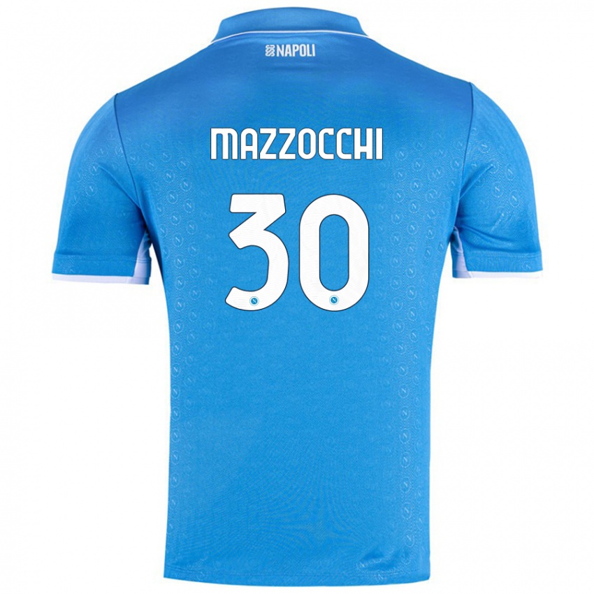 Gyermek Pasquale Mazzocchi #30 Ég Kék Hazai Jersey 2024/25 Mez Póló Ing