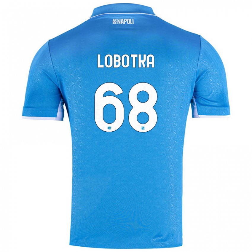 Gyermek Stanislav Lobotka #68 Ég Kék Hazai Jersey 2024/25 Mez Póló Ing