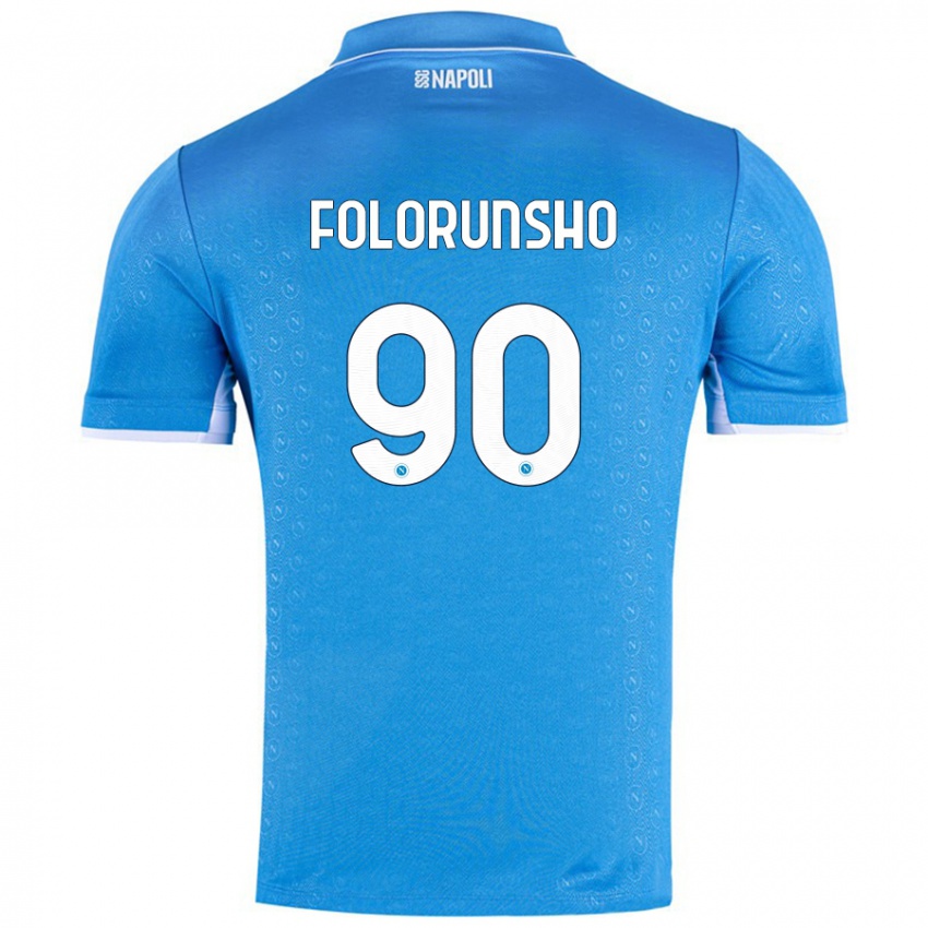 Gyermek Michael Folorunsho #90 Ég Kék Hazai Jersey 2024/25 Mez Póló Ing