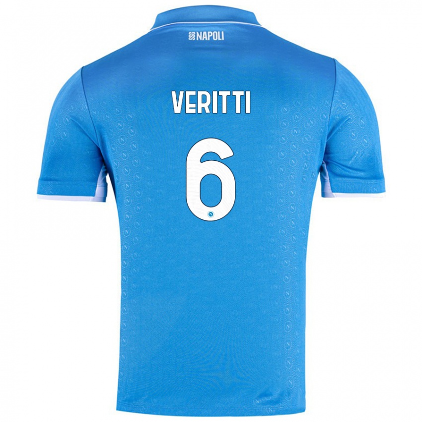 Gyermek Federica Veritti #6 Ég Kék Hazai Jersey 2024/25 Mez Póló Ing