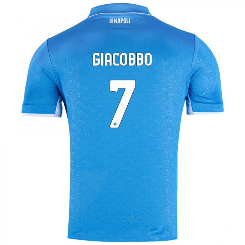 Gyermek Giulia Giacobbo #7 Ég Kék Hazai Jersey 2024/25 Mez Póló Ing