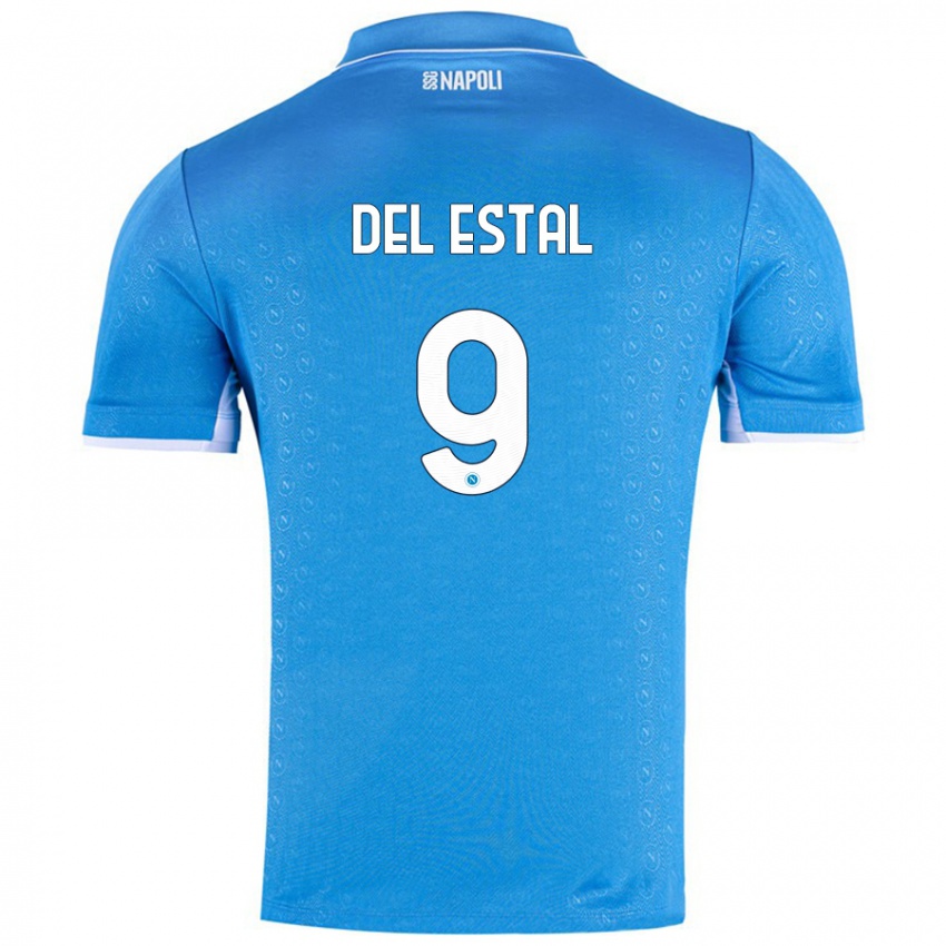 Gyermek Eli Del Estal #9 Ég Kék Hazai Jersey 2024/25 Mez Póló Ing