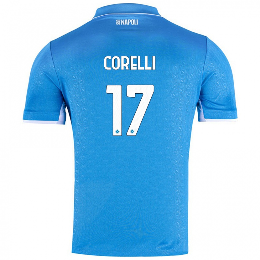 Gyermek Alice Corelli #17 Ég Kék Hazai Jersey 2024/25 Mez Póló Ing