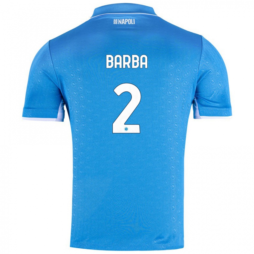 Gyermek Benedetto Barba #2 Ég Kék Hazai Jersey 2024/25 Mez Póló Ing