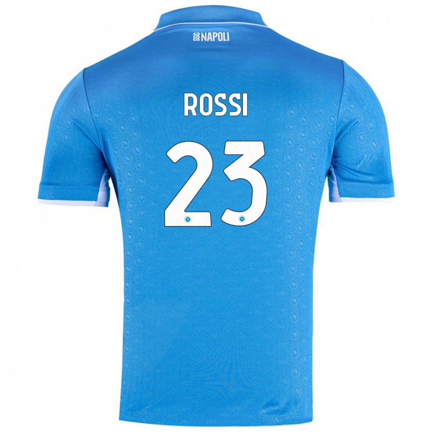 Gyermek Leonardo Rossi #23 Ég Kék Hazai Jersey 2024/25 Mez Póló Ing