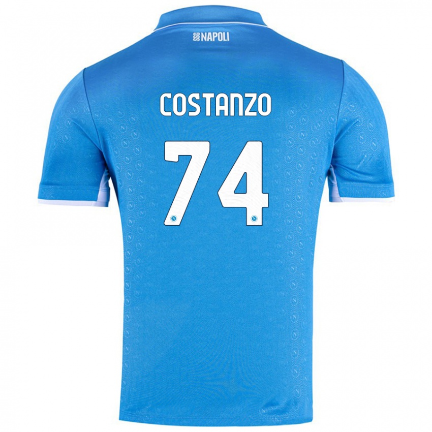 Gyermek Davide Costanzo #74 Ég Kék Hazai Jersey 2024/25 Mez Póló Ing