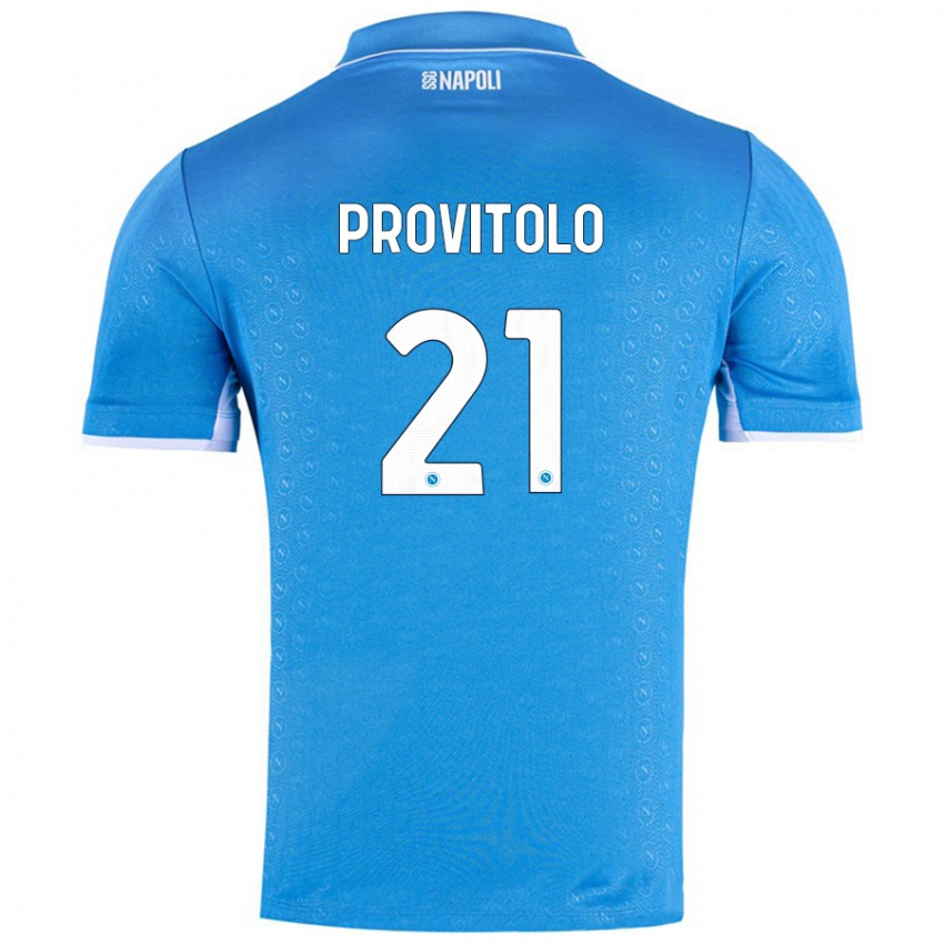 Gyermek Vincenzo Provitolo #21 Ég Kék Hazai Jersey 2024/25 Mez Póló Ing