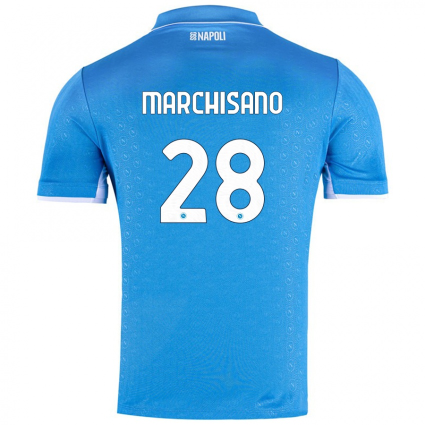 Gyermek Matteo Marchisano #28 Ég Kék Hazai Jersey 2024/25 Mez Póló Ing