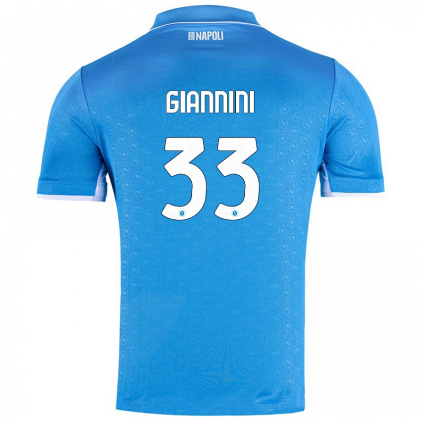 Gyermek Enrico Giannini #33 Ég Kék Hazai Jersey 2024/25 Mez Póló Ing