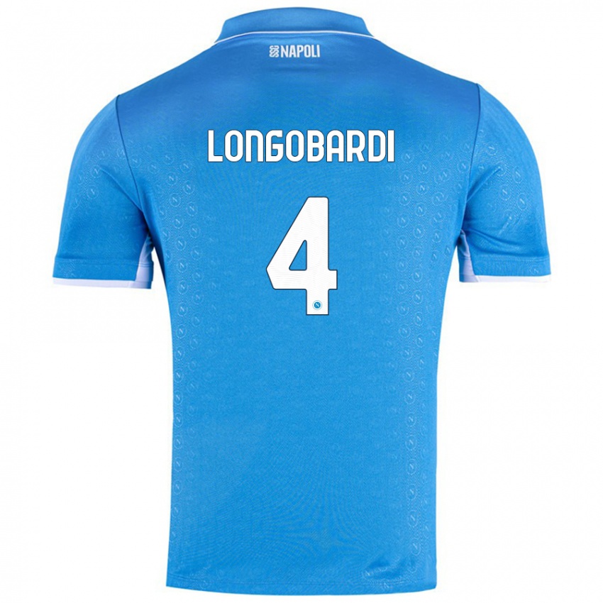 Gyermek Salvatore Longobardi #4 Ég Kék Hazai Jersey 2024/25 Mez Póló Ing